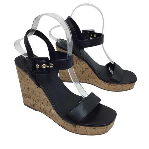 Marc Fisher Zane Womens 7.5M Open Toe Cork Wedge Platform Sandals - Picture 14 of 14